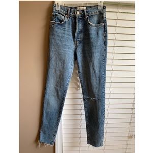 Free people raw hem skinny jeans